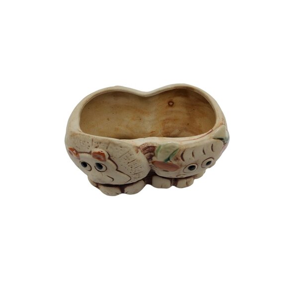 Vintage comical clay pottery lion and cow succulant planter. - Picture 2 of 4